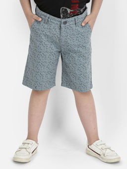 CRIMSOUNE CLUB - Blue Chino Printed Shorts