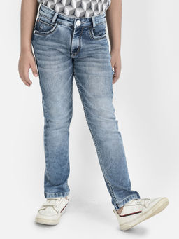 CRIMSOUNE CLUB - Blue Heavy Faded Jeans