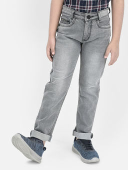 CRIMSOUNE CLUB - Grey Light Washed Jeans