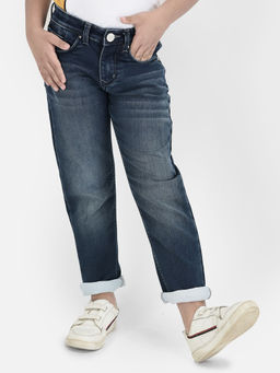 CRIMSOUNE CLUB - Navy Blue Light Washed Jeans