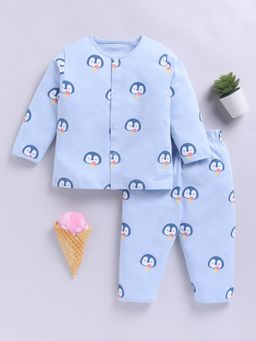 Clt.s - Blue Cotton Knitted Full Sleeve Sweatshirt With Pyjama