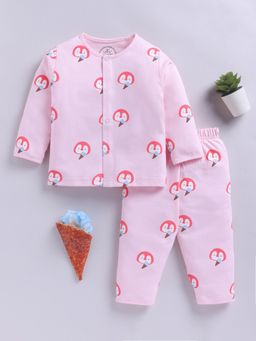 Clt.s - Pink Cotton Knitted Full Sleeve Sweatshirt With Pyjama