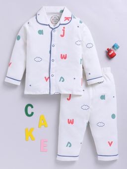 Clt.s - Off-white Cotton Full Sleeve Shirt with Pyjama