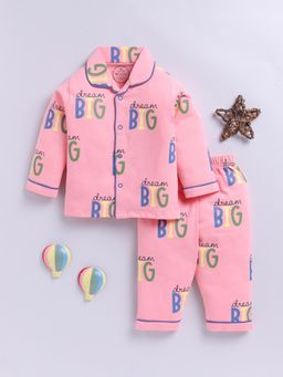Clt.s - Pink Cotton Knitted Full Sleeve Shirt with Pyjama