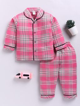 Clt.s - Pink Cotton Checks Full Sleeve Shirt with Pyjama