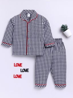 Clt.s - Black Cotton Checks Full Sleeve Shirt with Pyjama