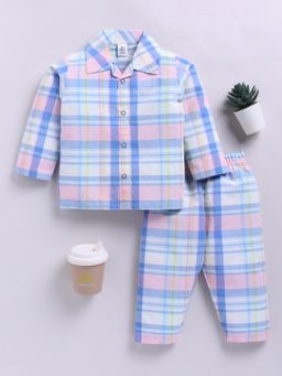 Clt.s - Multi-Colour Cotton Checks Full Sleeve Shirt with Pyjama