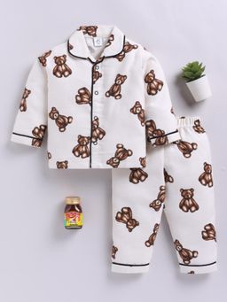 Clt.s - Cream Cotton Full Sleeve Shirt with Pyjama