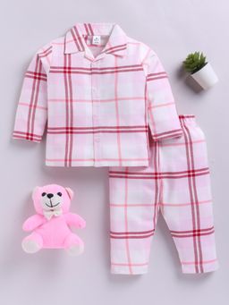 Clt.s - Pink Cotton Checks Full Sleeve Shirt with Pyjama