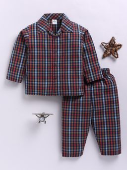 Clt.s - Multi-Colour Cotton Checks Full Sleeve Shirt with Pyjama