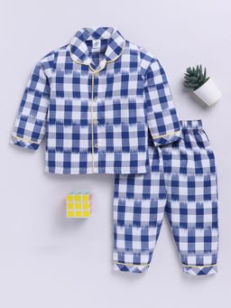 Clt.s - Blue Cotton Full Sleeve Shirt with Pyjama