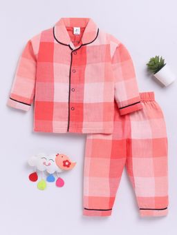 Clt.s - Rust Cotton Full Sleeve Shirt with Pyjama