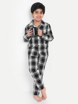 Clt.s - Black Cotton Checks Full Sleeve Shirt with Pyjama