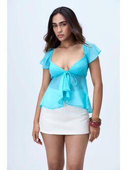 COLOR CAPITAL - Delicate Georgette Mist Top Blue