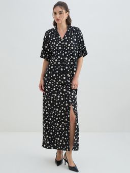 Femmella - Black Polka Dot Skirt Co-Ord (Set of 2)