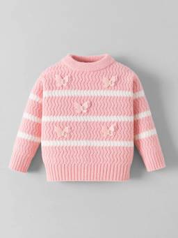 Hopscotch - Pink Butterfly Applique Sweater