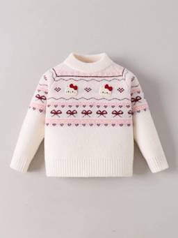 Hopscotch - Bow Applique Knitted Sweater