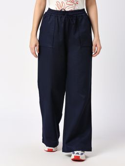 Being Human - Women Solid Pants-Blue