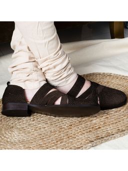 Coral Haze - Brown Jacquard Men Sandals