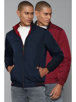 Allen Solly - Men Maroon Solid Full Sleeves Casual Jacket