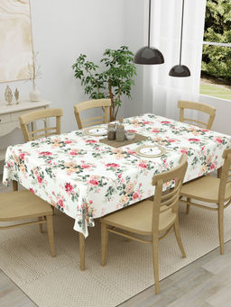 The Home Story - Clasiko 6 Seater 100% Cotton Table Cloth Floral Nest