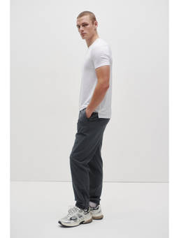 H&M - Men Grey Regular Fit Tapered Sports Joggers With Drymove