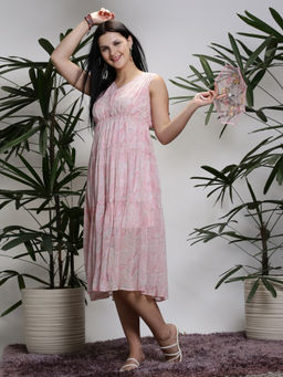 Sera - White Floral Fit & Flare Midi Dress