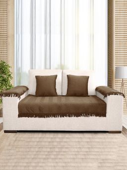 Saral Home - Chevron Sofa Cover Set Brown