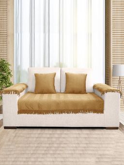 Saral Home - Chevron Sofa Cover Set Gold