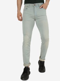 JadeBlue - Men Washed Ice Blue Cotton Stretch Slim Fit Jeans