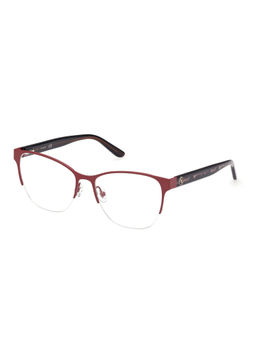 Guess - Matt Burgundy Lens Square Sunglass Half Rim Matt Burgundy Frame (54)