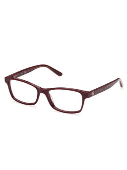 Guess - Shiny Burgundy Lens Rectangular Sunglass Full Rim Shiny Burgundy Frame (53)
