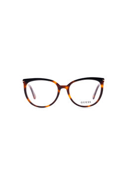 Guess - Shiny Brown Demi Lens Round Sunglass Full Rim Shiny Brown Demi Frame (53)