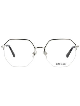 Guess - Hexagon Sunglass Half Rim Shiny Silver Frame (52)