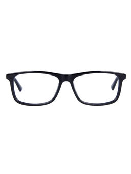 Guess - Shiny Black Lens Rectangular Sunglass Full Rim Shiny Black Frame (55)