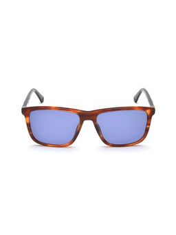 Police - Blue Lens Square Sunglass Shiny Brown Demi Frame (57)
