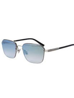 Police - Shiny Silver Lens Square Sunglass Full Rim Shiny Silver Frame (54)
