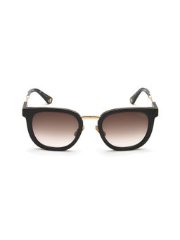 Police - Smoke Gradient Lens Square Sunglass Shiny Black Shiny Rose Gold Frame (51)