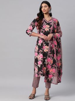 Readiprint - Womens Floral Kurta with Pant & Dupatta Multi (Set of 3)