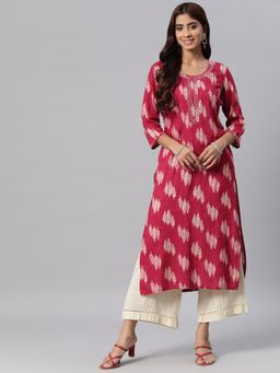 Readiprint - Womens Cotton Foil Print Straight Kurta