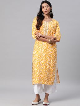 Readiprint - Womens Rayon Printed Straight Kurta