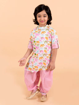 PSPeaches - Boys Pink Printed Kurta with Salwar (Set of 2)