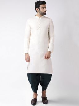 KISAH - Men Off White Kurta and Dhoti (Set of 2)