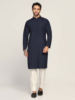 KISAH - Blue Solid Regular Kurta and Pant