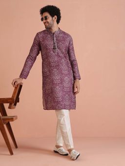 KISAH - Purple Printed Regular Kurta and Pant