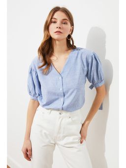 Trendyol - Womens Blue Stripes Shirt