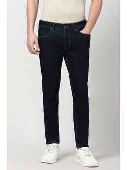 Peter England - Men Navy Mid Wash Jeans