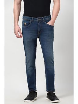 Peter England - Men Blue Mid Wash Jeans