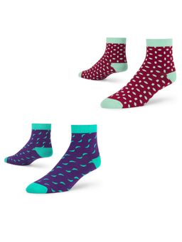 Dynamocks - Men and Women Ankle Length Socks - Free Size - Pack of 2 Pairs
