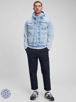 GAP - Men Blue Solid Denim Jacket